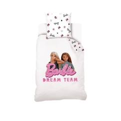 -MATTEL - Housse De Couette Barbie 140x200 cm + 1 Taie d'oreiller 63x63 cm - 100% Coton - Blanc