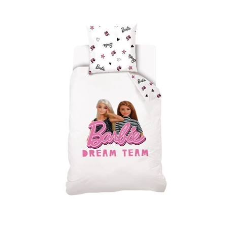 MATTEL - Housse De Couette Barbie 140x200 cm + 1 Taie d'oreiller 63x63 cm - 100% Coton - Blanc BLANC 1 - vertbaudet enfant 