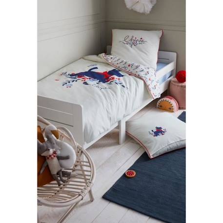 CHIPIE - Parure de lit Enfant Fille 100% Coton - 140X200 cm + coussin 65X65 cm - Ecrue BEIGE 2 - vertbaudet enfant 