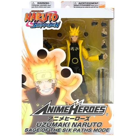 Figurine Anime Heroes Naruto Shippuden - Mode Sage des six chemins - BANDAI JAUNE 4 - vertbaudet enfant 