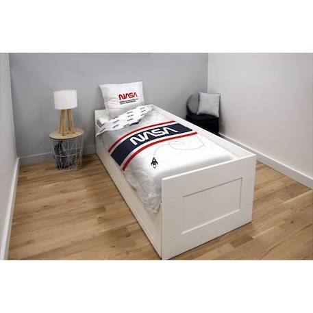 NASA - Housse De Couette 140x200 cm + 1 Taie d'oreiller 63x63cm - Enfant-Ado - Blanc - 100% Coton BLANC 2 - vertbaudet enfant 