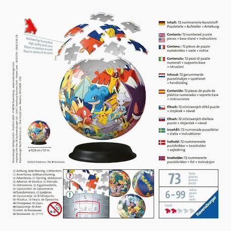 Puzzle 3D Ball Pokémon 72 pièces - Ravensburger - Puzzle enfant 3D sans colle - Dès 6 ans JAUNE 4 - vertbaudet enfant 