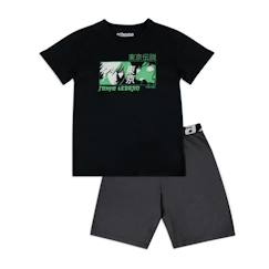 Pyjama court ATHENA Japan Vibes - Noir-Anthracite - Garçon  - vertbaudet enfant