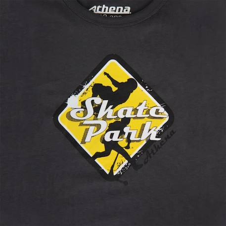 Pyjama long junior ATHENA - Skate park - anthracite-noir NOIR 2 - vertbaudet enfant 