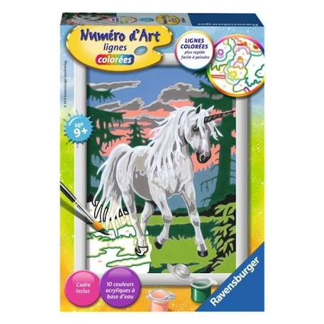 Ravensburger Numéro d'art - petit - Licorne en forêt BLANC 1 - vertbaudet enfant 