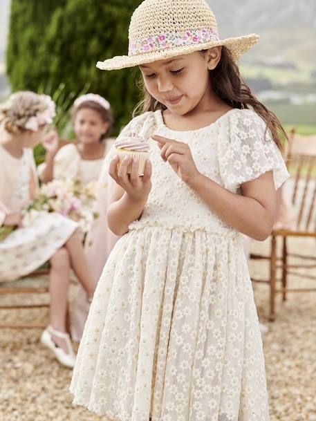 Robe cérémonie en tulle brodé fleurs fille vanille 7 - vertbaudet enfant 