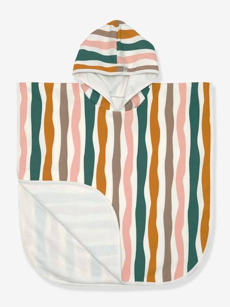 Poncho de plage anti-UV Lässsig multicolore+rayé blanc 1 - vertbaudet enfant 