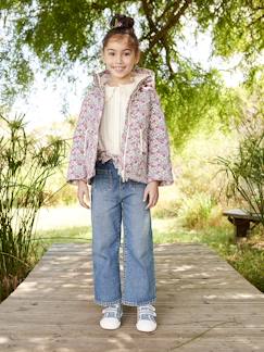 -Jean large fille avec sa ceinture à fleurs