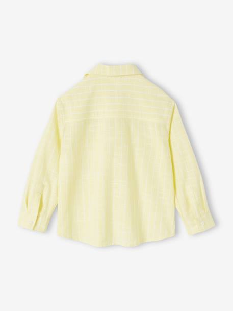 Chemise rayée effet lin garçon jaune pastel 5 - vertbaudet enfant 