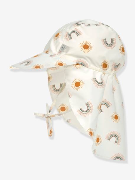 Casquette protège nuque anti-UV LÄSSIG blanc+blanc imprimé+multicolore+rose 7 - vertbaudet enfant 