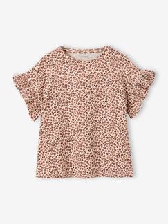 Tee-shirt en côtes imprimé fleurs fille  - vertbaudet enfant