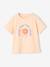 T-shirt fille animation relief et détails irisés fille abricot+bleu ciel+écru+encre+rayé marine+vert amande 1 - vertbaudet enfant 
