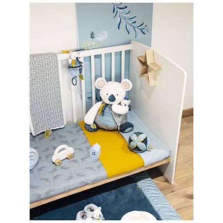 Plaid Douceur Blanc Yoca le Koala - Doudou et Compagnie - 100 x 70 cm - Bébé BLANC 3 - vertbaudet enfant 