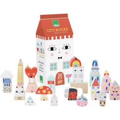 -Jeu de cubes en bois - VILAC - Tiny city Suzy Ultman - Mixte - Enfant - 20 cubes en bois