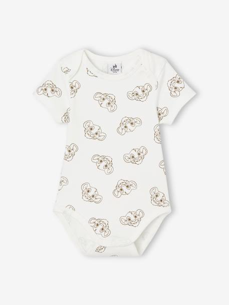 Lot de 2 bodies bébé manches courtes Disney® Le Roi Lion Blanc + kaki 3 - vertbaudet enfant 