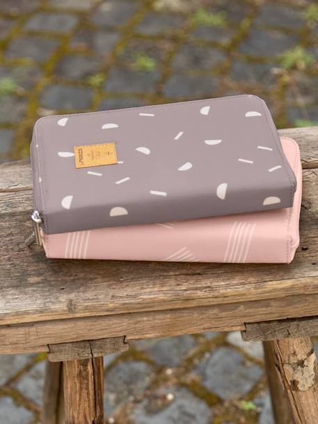 Pochette carnet de santé LÄSSIG Floral menthe+Rayures rose+Universe anthracite 4 - vertbaudet enfant 