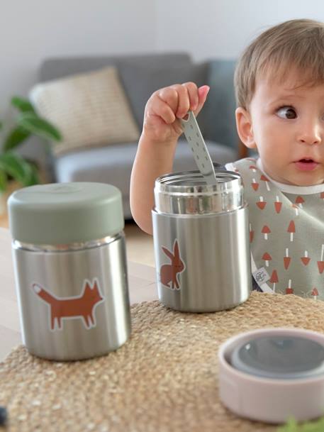 Thermos repas LÄSSIG en inox Little Forest Renard+Little Mateys orange épicée 1 - vertbaudet enfant 