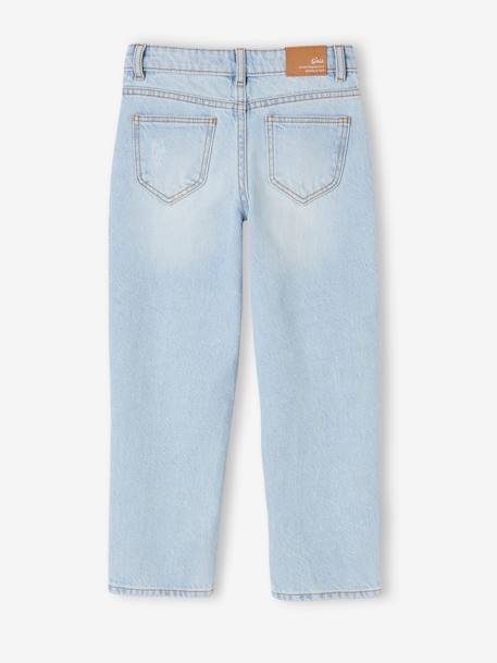 Jean droit MorphologiK fille tour de hanches Medium denim bleached+stone 2 - vertbaudet enfant 