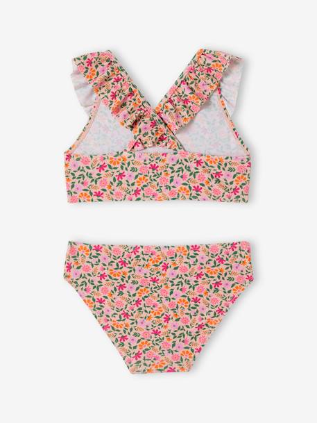 Maillot de bain 2 pièces imprimé fleuri rose pâle 3 - vertbaudet enfant 