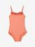 Maillot de bain 1 pièce scintillant à fleurs abricot 2 - vertbaudet enfant 