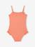 Maillot de bain 1 pièce scintillant à fleurs abricot 3 - vertbaudet enfant 