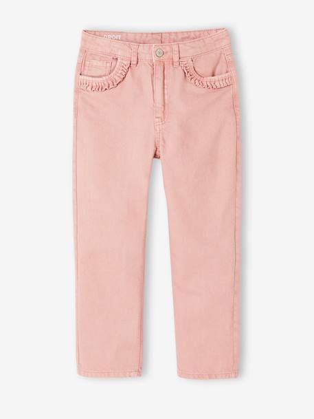 Pantalon droit MorphologiK fille tour de hanches medium blush+vert sauge 1 - vertbaudet enfant 