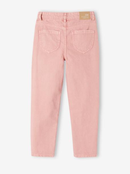 Pantalon droit MorphologiK Fille Tour de hanches Fin blush+vert sauge 2 - vertbaudet enfant 