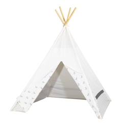 Jouet-Tipi en toile en coton blanc - Chao chao - 110x110x160 cm - Mixte