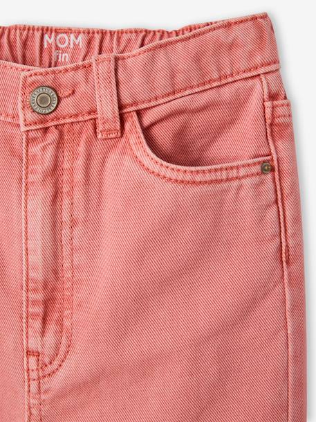 Pantalon Mom Morphologik fille tour de hanches Fin kaki+pêche 7 - vertbaudet enfant 