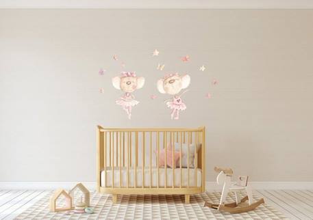 Sticker mural décoratif  'Danser avec les papillons' ROSE 1 - vertbaudet enfant 