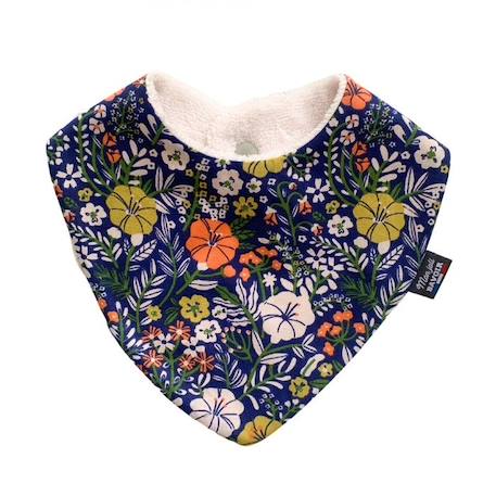 Bavoir bandana - Fleur blosy BLEU 3 - vertbaudet enfant 