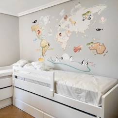 -Sticker mural décoratif  "World Map XL Animals"