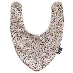 Bavoir bandana - Fleur Eleoni pour bébés de 3 à 18 mois, 100% coton, doublé éponge, fermeture pression, lavage à 40°.  - vertbaudet enfant