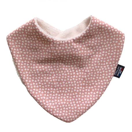 Bavoir bandana - Rose petites feuilles pour bébé 3-18 mois - Absorption maximale - 100% coton - Fermeture pression - Lavage à 40° ROSE 2 - vertbaudet enfant 