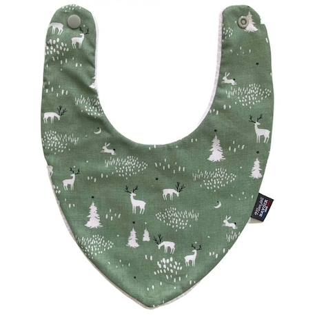 Bavoir bandana Animaux d'hiver vert - 100% coton - 3 à 18 mois - Absorption maximale - Fermeture pression - Lavage à 40° VERT 1 - vertbaudet enfant 