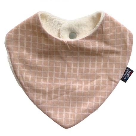 Bavoir bandana - Carreau rose pour bébé 3 à 18 mois - Absorption maximale - 100% coton - Fermeture pression - Lavage à 40° ROSE 2 - vertbaudet enfant 