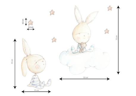 Sticker mural décoratif  'Twin Rabbit' BLEU 2 - vertbaudet enfant 