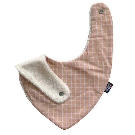 Bavoir bandana - Carreau rose pour bébé 3 à 18 mois - Absorption maximale - 100% coton - Fermeture pression - Lavage à 40° ROSE 3 - vertbaudet enfant 