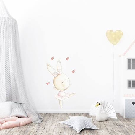 Sticker mural décoratif  'Dance rabbit' ROSE 1 - vertbaudet enfant 