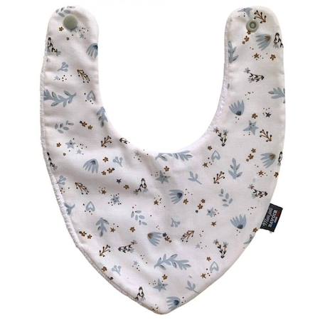 Bavoir bandana 100% coton - Feuilles d'hiver - 3 à 18 mois - Absorption maximale - Fermeture pression - Lavage à 40° BLANC 1 - vertbaudet enfant 