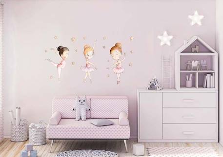 Sticker mural décoratif  'Danseuses' ROSE 3 - vertbaudet enfant 