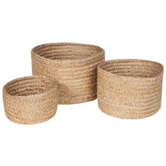 Chambre et rangement-Rangement-Panier jute naturel -ABHA- Lot de 3