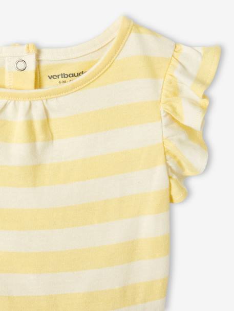 Combishort Basics bébé rayé jaune 4 - vertbaudet enfant 