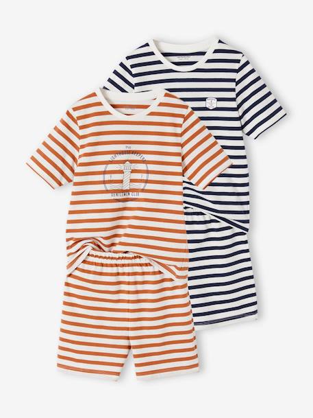 Garçon-Pyjama, surpyjama-Lot de 2 pyjashorts rayés garçon