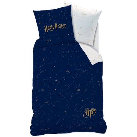 Housse de couette et taie d'oreiller 100% coton HARRY POTTER - ICONIC. Taille : 140x200 cm BLEU 2 - vertbaudet enfant 