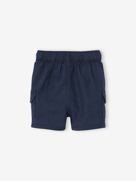 Short en lin et coton bébé bleu nuit 2 - vertbaudet enfant 