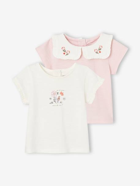 Bébé-T-shirt, sous-pull-T-shirt-Lot de 2 t-shirts naissance en coton biologique