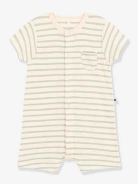 Combinaison bébé PETIT BATEAU rayé vert 1 - vertbaudet enfant 