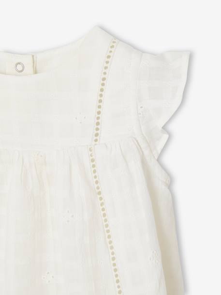 Ensemble robe brodée et bloomer en gaze de coton naissance rose 5 - vertbaudet enfant 