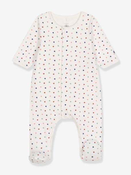 Bodyjama coeurs bébé PETIT BATEAU blanc imprimé 1 - vertbaudet enfant 